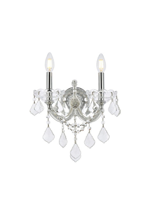 Elegant Lighting 2800W2C/RC Two Light Wall Sconce, Chrome