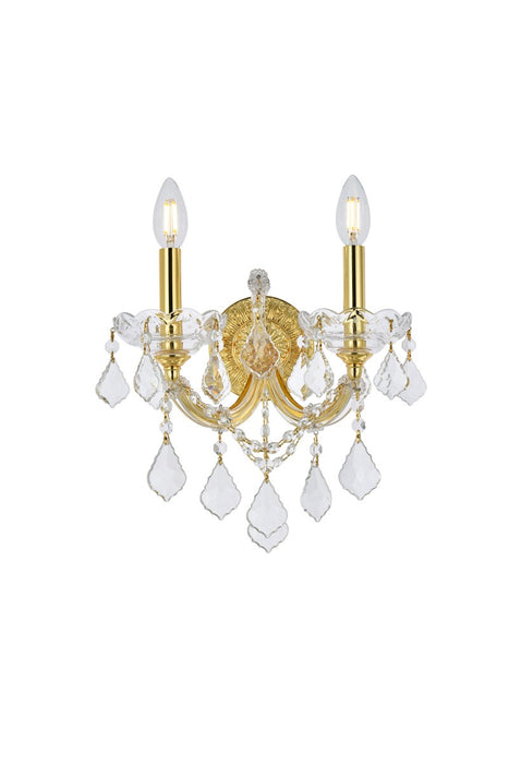 Elegant Lighting 2800W2G/RC Two Light Wall Sconce, Gold