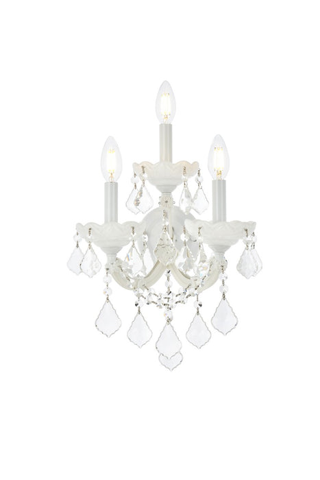 Elegant Lighting 2800W3WH/RC Three Light Wall Sconce, White