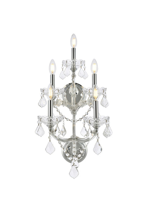 Elegant Lighting 2800W5C/RC Five Light Wall Sconce, Chrome