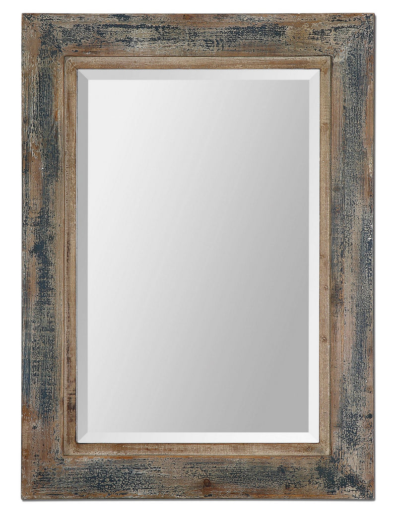 Uttermost 13829 Mirror, Blue w/Aged Wood Undertone