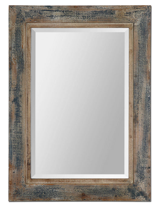 Uttermost 13829 Mirror, Blue w/Aged Wood Undertone