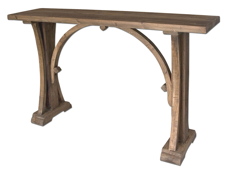 Uttermost 24302 Console Table, Sun Bleached with Light Antiquing Glaze