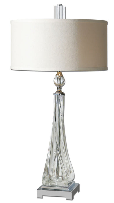 Uttermost 26294-1 Two Light Table Lamp, Polished Nickel