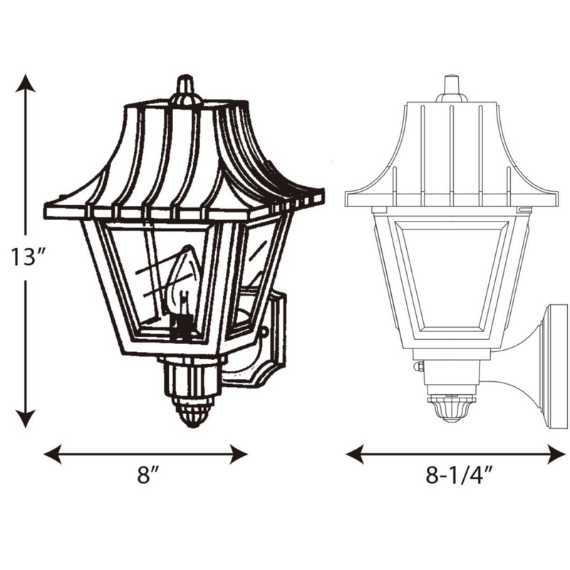 Progress Lighting P5814-30 One Light Wall Lantern, White