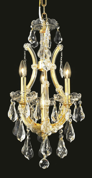 Elegant Lighting 2801D12G/RC Four Light Chandelier, Gold