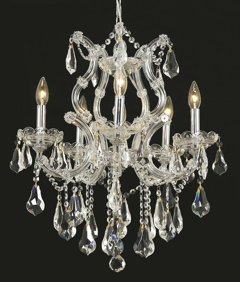 Elegant Lighting 2801D20C/RC Six Light Chandelier, Chrome