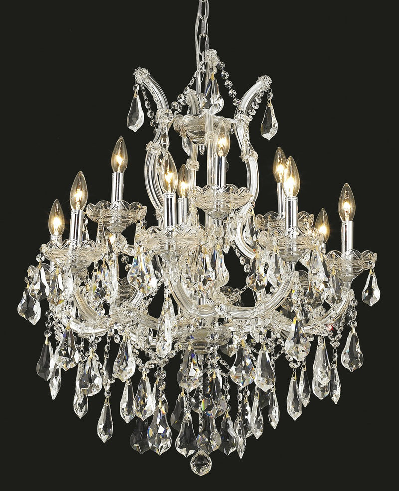 Elegant Lighting 2801D27C/RC 13 Light Chandelier, Chrome