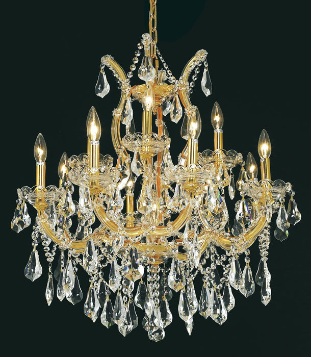 Elegant Lighting 2801D27G/RC 13 Light Chandelier, Gold