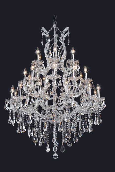 Elegant Lighting 2801D38C/RC 28 Light Chandelier, Chrome