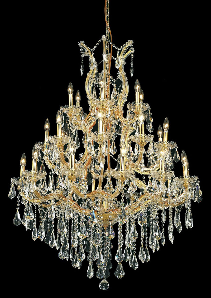 Elegant Lighting 2801D38G/RC 28 Light Chandelier, Gold