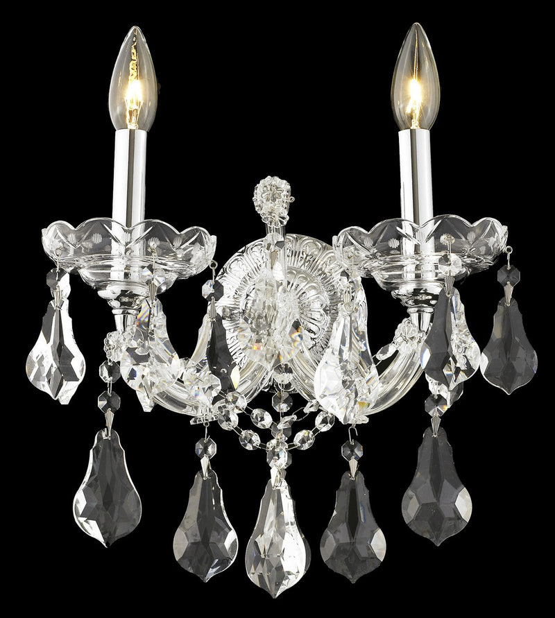 Elegant Lighting 2801W2C/RC Two Light Wall Sconce, Chrome