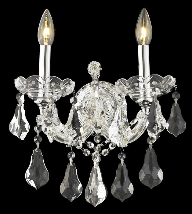 Elegant Lighting 2801W2C/RC Two Light Wall Sconce, Chrome