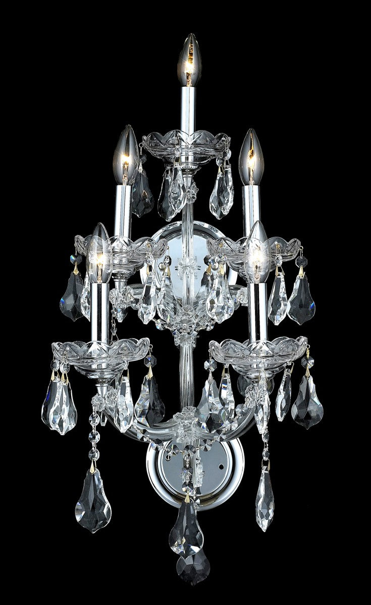Elegant Lighting 2801W5C/RC Five Light Wall Sconce, Chrome
