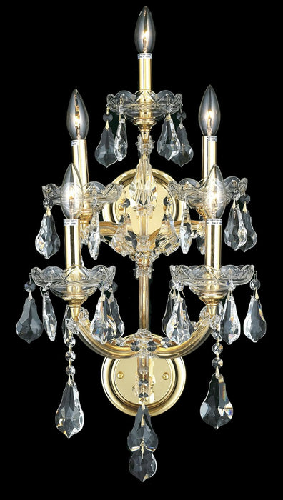 Elegant Lighting 2801W5G/RC Five Light Wall Sconce, Gold