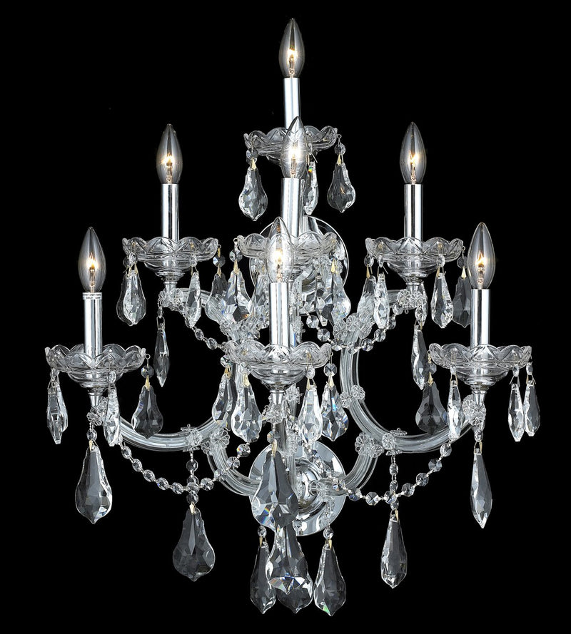 Elegant Lighting 2801W7C/RC Seven Light Wall Sconce, Chrome