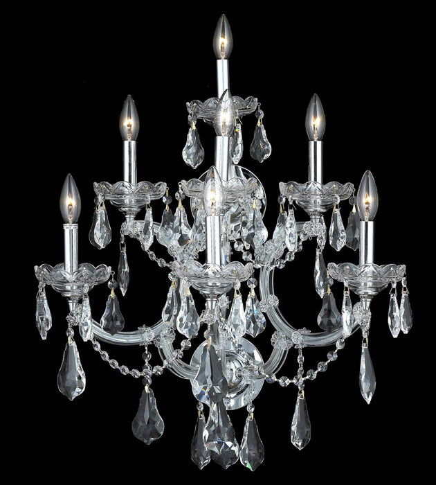 Elegant Lighting 2801W7C/RC Seven Light Wall Sconce, Chrome