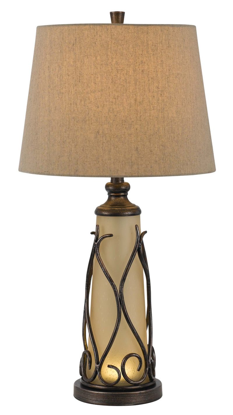 Cal Lighting BO-2348TB Two Light Table Lamp, Iron