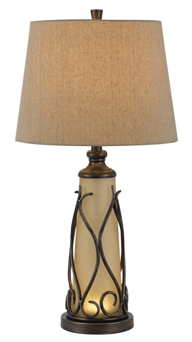 Cal Lighting BO-2348TB Two Light Table Lamp, Iron