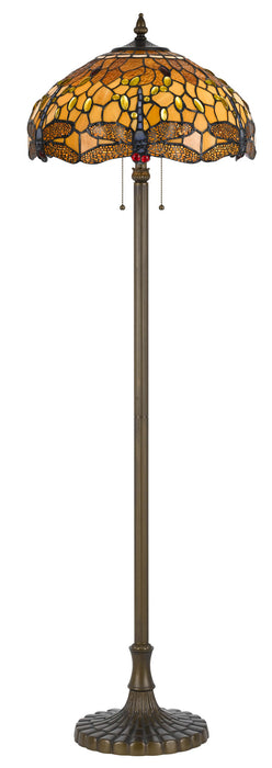 Cal Lighting BO-2372FL Two Light Floor Lamp, Antique brass