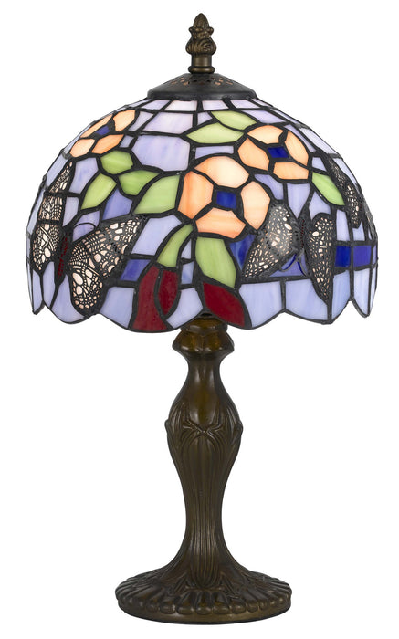 Cal Lighting BO-2378AC One Light Accent Table, Antique brass
