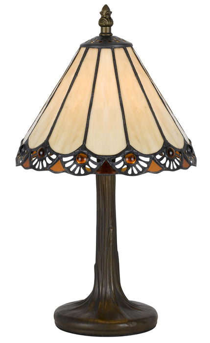 Cal Lighting BO-2382AC One Light Accent Table, Antique brass