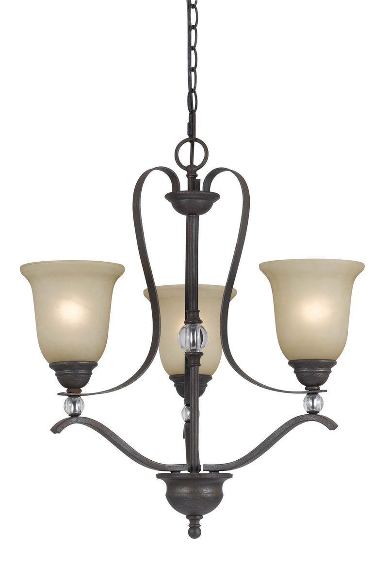 Cal Lighting FX-3530/3 Three Light Chandelier, Dark Bronze