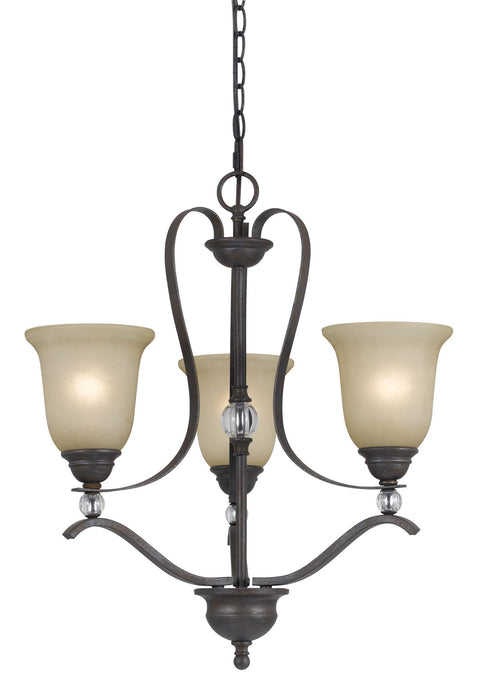 Cal Lighting FX-3530/3 Three Light Chandelier, Dark Bronze