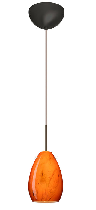 Besa 1XC-1713HB-LED-BR One Light Pendant, Bronze