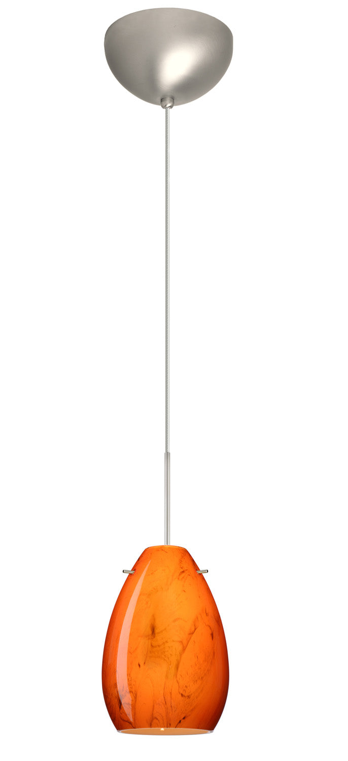 Besa 1XC-1713HB-LED-SN One Light Pendant, Satin Nickel