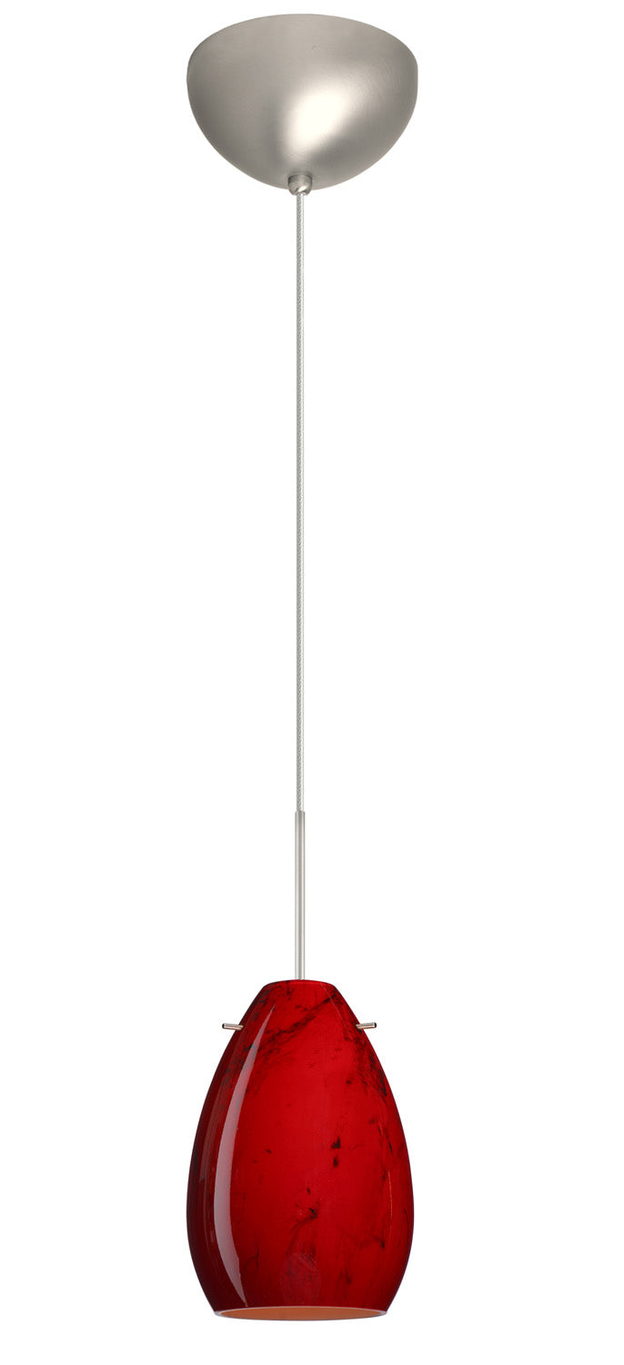 Besa 1XC-1713MA-LED-SN One Light Pendant, Satin Nickel