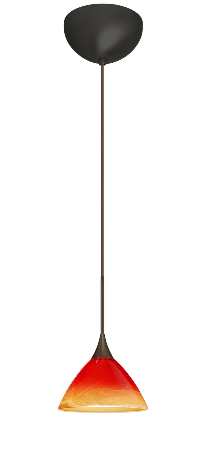 Besa 1XC-1743SL-LED-BR One Light Pendant, Bronze