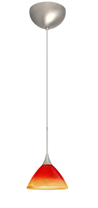 Besa 1XC-1743SL-LED-SN One Light Pendant, Satin Nickel