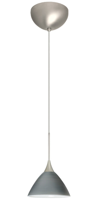 Besa 1XC-1743TN-LED-SN One Light Pendant, Satin Nickel