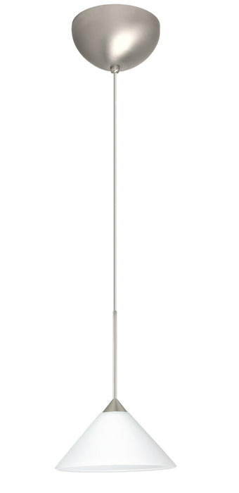 Besa 1XC-117607-LED-SN One Light Pendant, Satin Nickel
