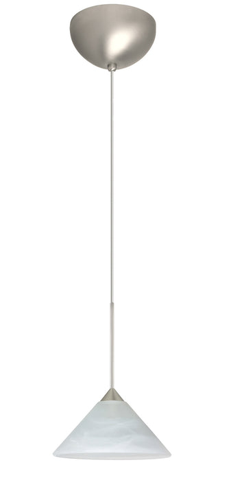 Besa 1XC-117652-LED-SN One Light Pendant, Satin Nickel