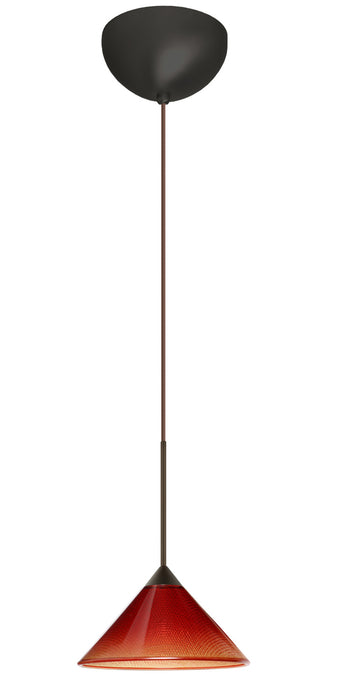 Besa 1XC-117681-LED-BR One Light Pendant, Bronze