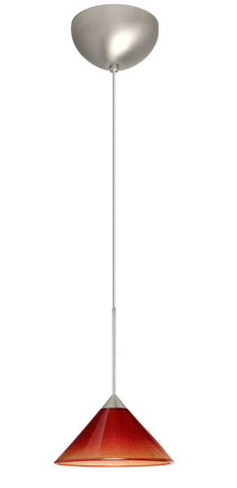 Besa 1XC-117681-LED-SN One Light Pendant, Satin Nickel