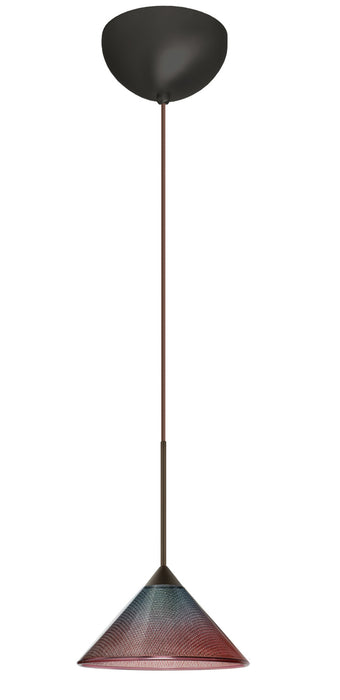 Besa 1XC-117691-LED-BR One Light Pendant, Bronze