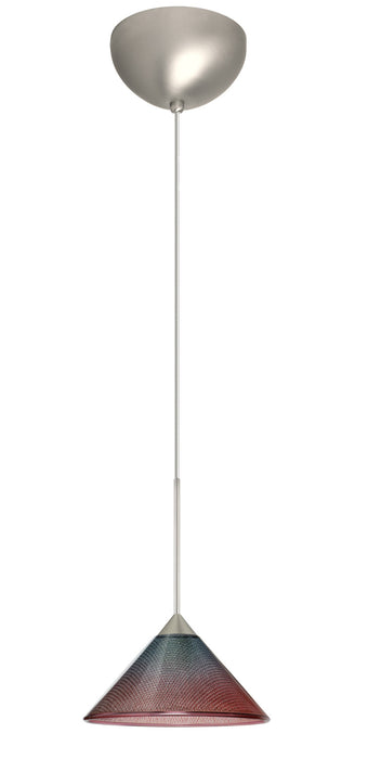 Besa 1XC-117691-LED-SN One Light Pendant, Satin Nickel