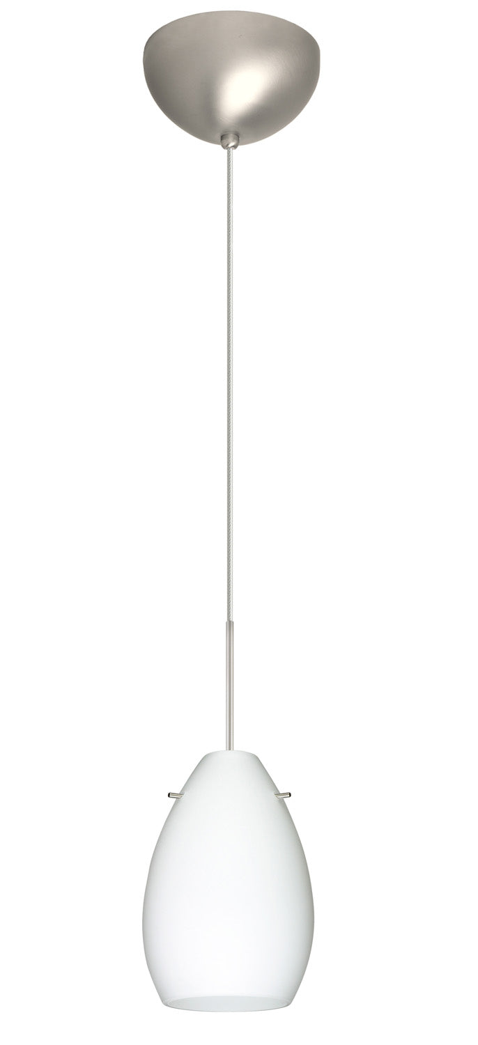 Besa 1XC-171307-LED-SN One Light Pendant, Satin Nickel