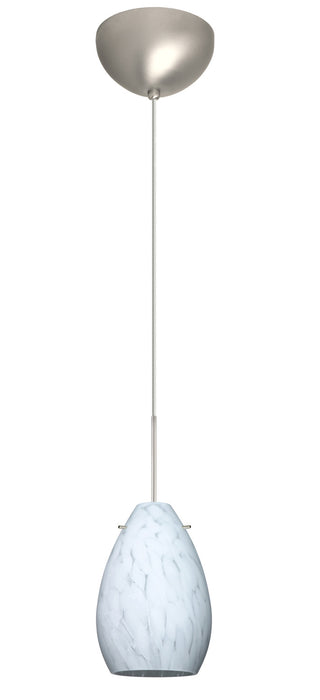 Besa 1XC-171319-LED-SN One Light Pendant, Satin Nickel