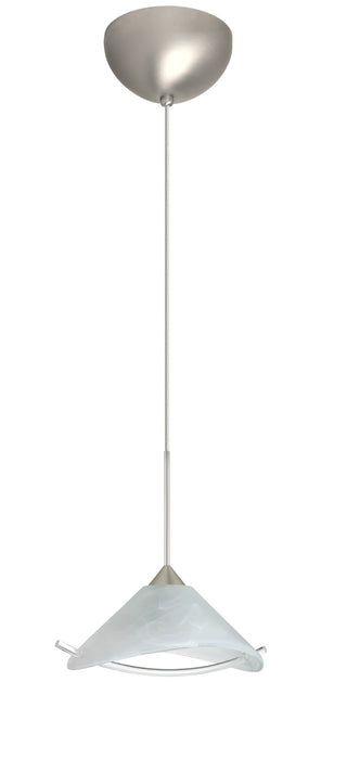 Besa 1XC-181304-LED-SN One Light Pendant, Satin Nickel