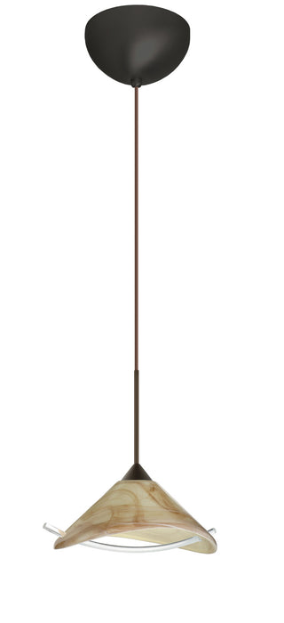 Besa 1XC-181305-LED-BR One Light Pendant, Bronze