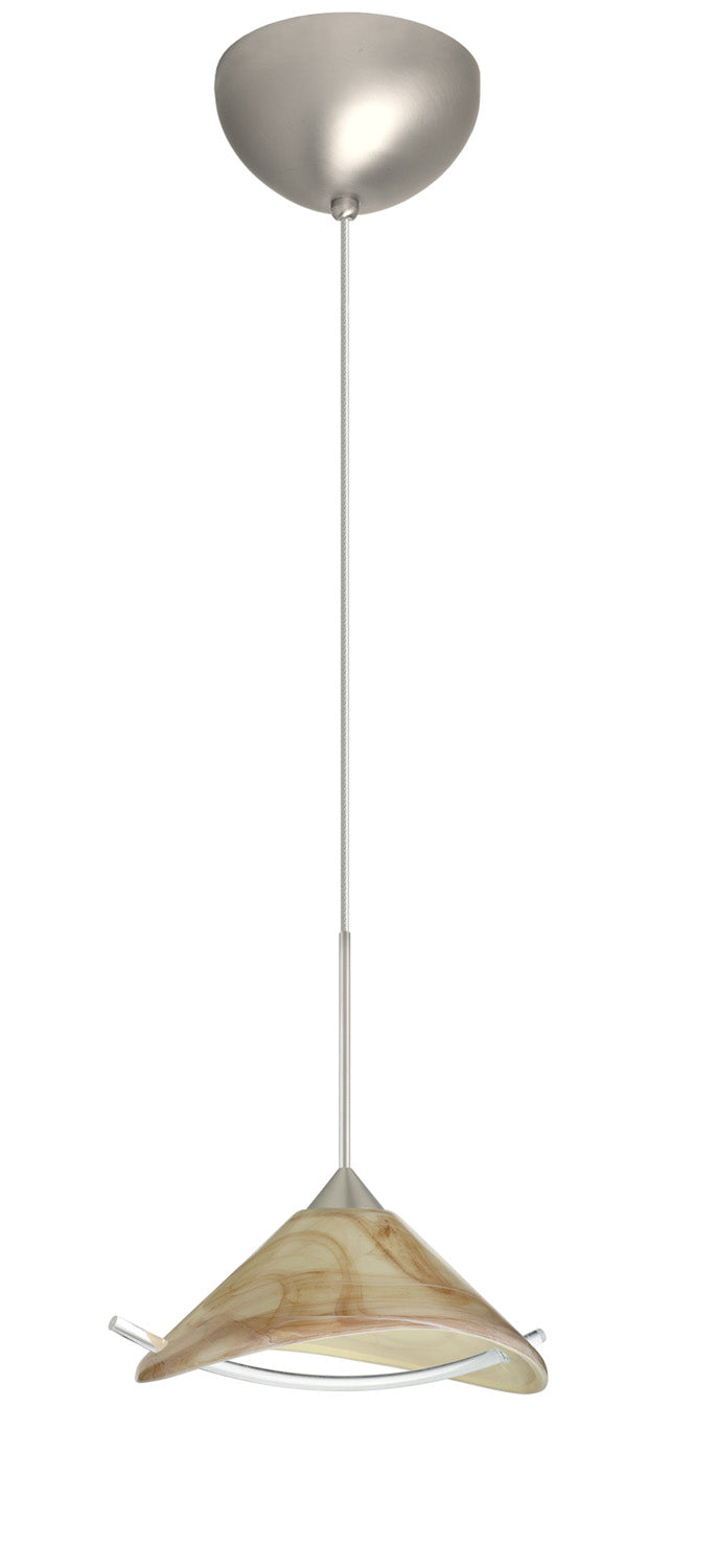Besa 1XC-181305-LED-SN One Light Pendant, Satin Nickel