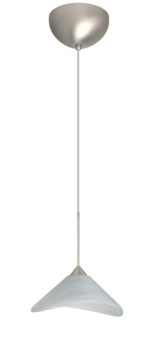 Besa 1XC-191352-LED-SN One Light Pendant, Satin Nickel