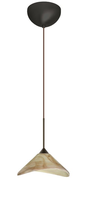 Besa 1XC-191383-LED-BR One Light Pendant, Bronze