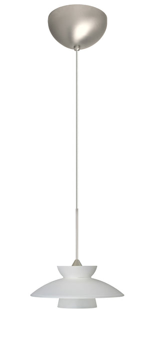 Besa 1XC-271825-LED-SN One Light Pendant, Satin Nickel