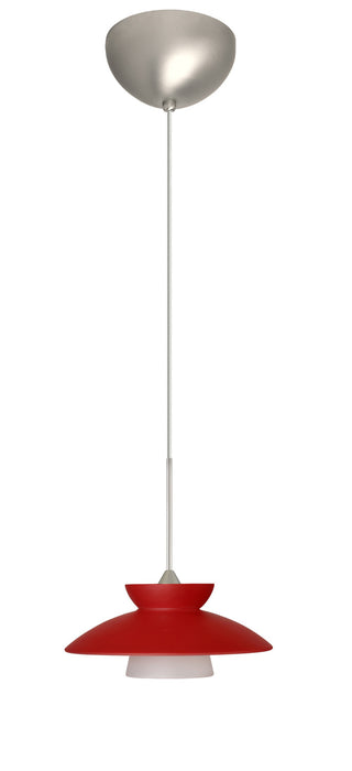 Besa 1XC-271831-LED-SN One Light Pendant, Satin Nickel
