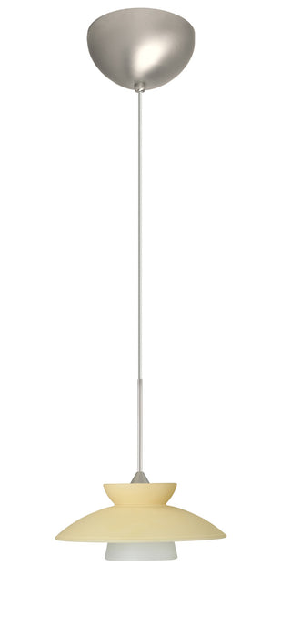 Besa 1XC-271897-LED-SN One Light Pendant, Satin Nickel